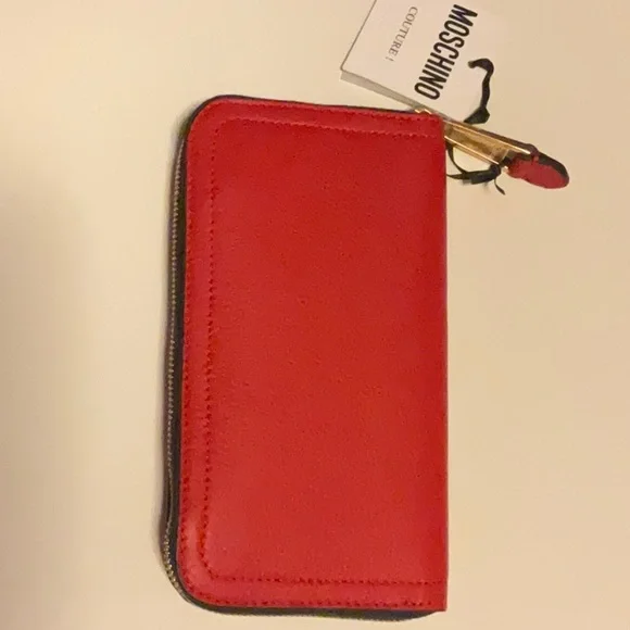 Moschino Logo Pebble Leather Zip-Around Long Wallet - Picture 2 of 9
